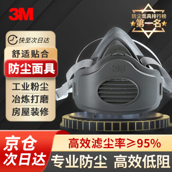 3M防尘面罩口罩打磨KN95滤棉工业粉尘装修水泥煤矿木工3200半面具