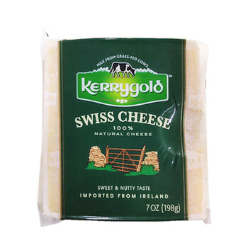 金凱利（KERRYGOLD）愛爾蘭進口瑞士大孔奶酪 198g一包（幹酪） 烘焙原料 早餐 麵包