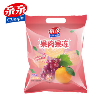 亲亲（Qinqin）0脂肪蒟蒻果冻 520g桔子葡萄果肉果冻 办公室休闲零食魔芋食品