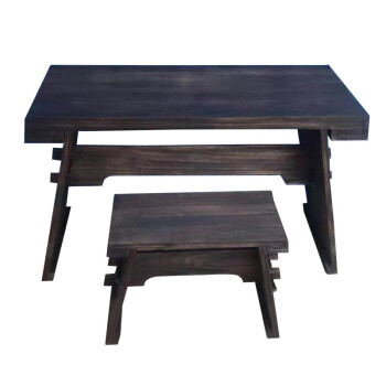 寻音 古琴桌凳烧桐木加厚型 可拆卸琴桌套装书法桌仿国学桌 古琴桌凳 深色桐木桌凳