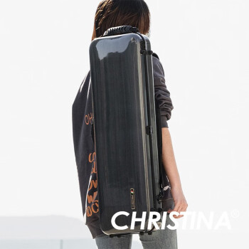 克莉絲蒂娜（Christina）小提琴琴盒 深灰色方形小提琴盒子碳纖維 4/4尺寸 深灰色 4/4