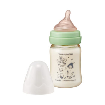 康貝（Combi）【海外直郵】防摔塑料瓶身寶寶新生嬰兒防脹氣奶瓶奶嘴進口 118045 160ml SS
