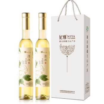 尼雅（niya） 新疆红酒 清凉贵人香 甜白葡萄酒 375ml*2瓶 双支礼盒装