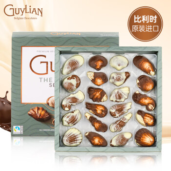 吉利莲比利时进口经典贝壳巧克力11款造型零食生日礼物女礼盒250g