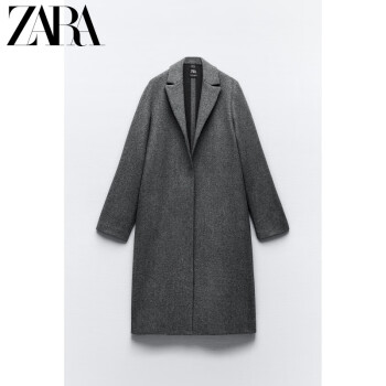 ZARA女装 布料大衣外套 5070740 812 斑纹灰色 S (165/84A)