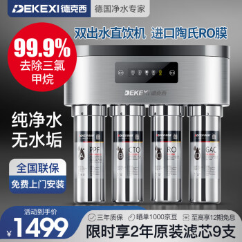 德克西（DEKEXI）净水器低废水自吸泵不锈钢净水器 直饮纯水机  RO反渗透双出水 RO反渗透双出水