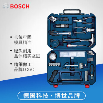 博世（Bosch）德国博世108件套工具套装木工工具箱多功能家庭备用维修五金组合 108件工具套装
