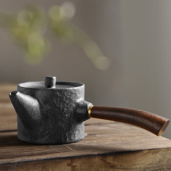 金团（jintuan）冰碛岩泡茶壶天然石头家用侧把壶手工大号石雕煮茶器功夫茶具