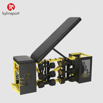 KYLIN SPORT KYLIN 多功能一体式哑铃收纳箱 可调哑铃凳 一体式哑铃箱凳
