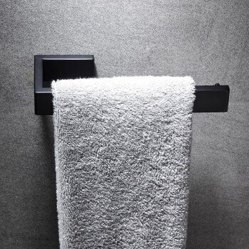 格威特（GWT）304不锈钢毛巾环挂架烤漆毛巾架L型挂杆卫生间浴室挂件壁挂免打孔 【亚黑】单个(打孔款)