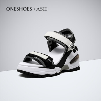 ASH艾熙女鞋夏季新款时尚舒适坡跟魔术贴增高凉鞋DEEP海外直邮 A18189-BWSZ 35