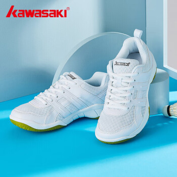 kawasaki川崎羽毛球鞋耐磨减震透气男女运动跑步鞋k-073 专业款白色 38 