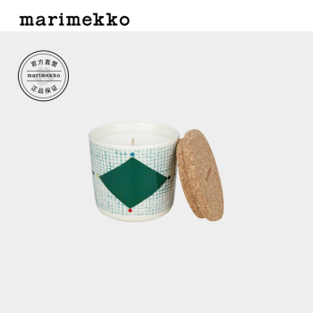 marimekko2023早秋新款LOSANGE SCENTED CANDLE 香薰蜡烛 白色、绿色、深蓝绿色、红色