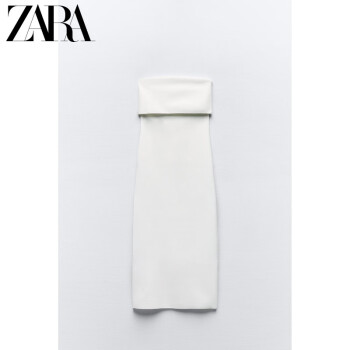ZARA24夏季新品 女装 白色弹力针织露肩连衣裙 5039174 250 白色 S (165/84A)