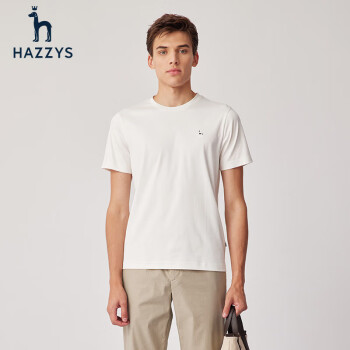 哈吉斯（HAZZYS）男裝 2023年秋季素色百搭短袖T恤男ASTZE03BE61