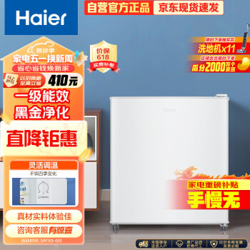 海尔42升单门电冰箱一级能效迷你小户型家用租房宿舍办公室节能省电低音微型冷藏2人可用BC-42GHSDE0W9