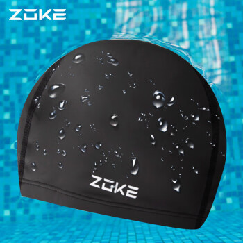 洲克ZOKE成人矽膠泳帽防水護耳男士女士通用舒適不嘞頭620603152-1黑色