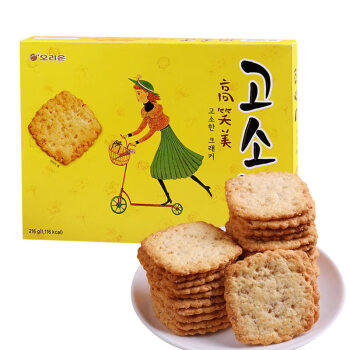 好丽友（orion）韩国进口饼干芝麻薄脆饼干高笑美小包装办公室点心网红零食 高笑美饼干 216g