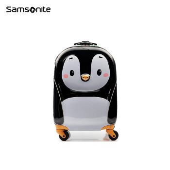 新秀丽（Samsonite）儿童行李箱小寸萌趣动物造型拉杆箱卡通旅行箱U22 升级版-旅行箱-16寸-黑白企鹅-U2 16寸