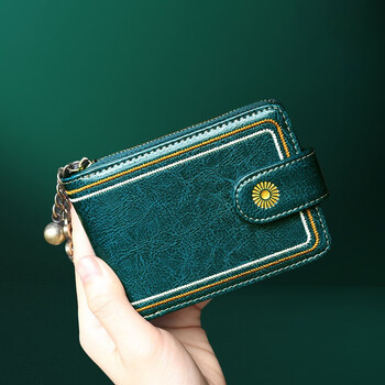 奢顿 驾驶证卡包女精致真皮套个性创意小巧一体男多卡位大容量薄 孔雀绿
