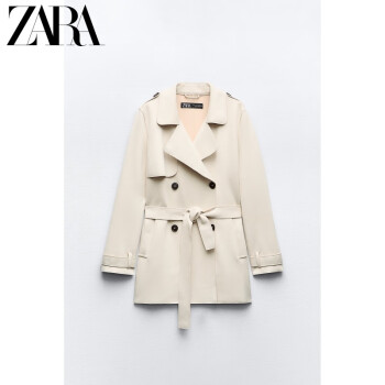 ZARA24春季新品 女装 绒面质感效果风衣 4968021 712 白色 XS