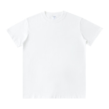ZARA230g重磅短袖t恤男女纯色圆领基础款打底衫日系小 白色 S