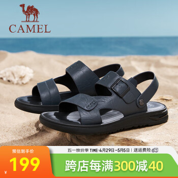 骆驼（CAMEL）2024夏季新款休闲商务凉鞋清凉透气软弹通勤凉拖两穿男鞋 G14M263619 蓝色 40
