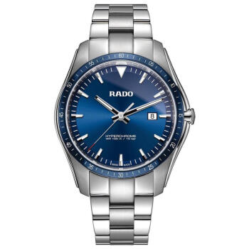 雷达表（RADO）瑞士手表 皓星系列石英腕表 日历钢带防水男士商务手表 蓝皓星 R32502203
