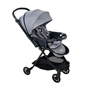 酷豆丁轻便婴儿推车可坐可躺一键折叠 婴儿车便携伞车 宝宝手推车 灰色