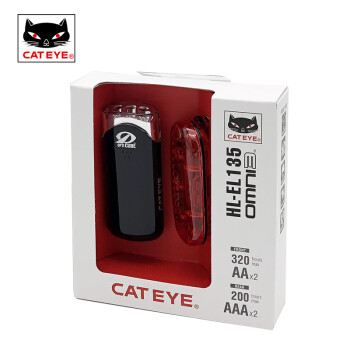 CATEYE猫眼HL-EL135+TL-LD135-R前灯尾灯套装 自行车灯山地车灯 黑色
