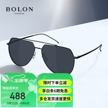 暴龙（BOLON）眼镜太阳眼镜男款蛤蟆镜偏光开车防紫外线墨镜礼物 BL8011C10