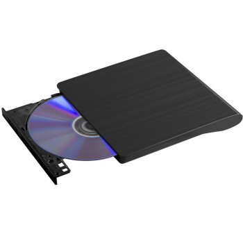 精米 USB外置光驱 typec外接移动CD DVD光盘刻录机适用于联想戴尔MAC台式笔记本电脑通用 USB拉丝黑色CD/DVD刻录机