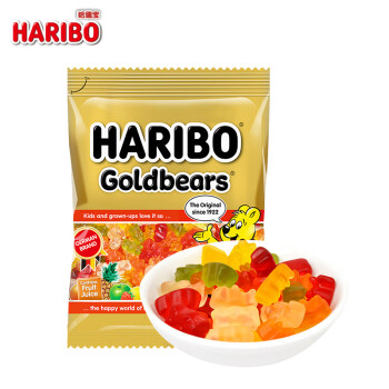 哈瑞宝（Haribo）土耳其进口小熊橡皮糖 儿童零食果汁橡皮糖qq软糖多口味水果糖80g