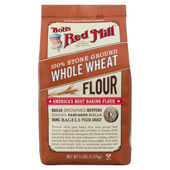 食芳溢鲍勃红磨坊 石磨全麦面粉 高筋面包粉 原装进口2.27kg烘培原料 全麦面粉2.27kg