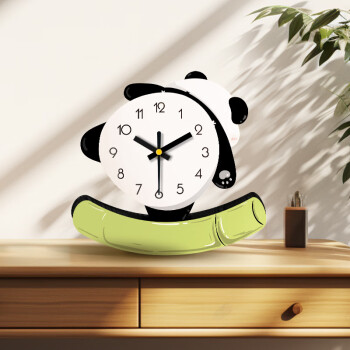 摩门（Momen）摩门熊猫座钟桌面装饰摇摆摆件电视柜酒柜创意家居饰品钟表摆放式
