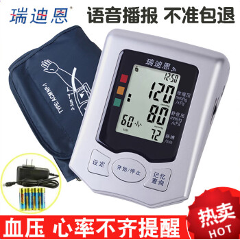 瑞迪恩电子血压计家用老人上臂式智能语音全自动高精准测量压仪器 BP810A家庭款 血压计+电源 810A+电源