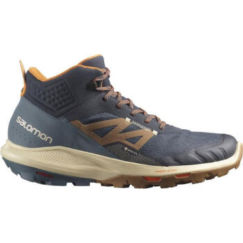 萨洛蒙（Salomon）男士登山靴保暖舒适耐磨防滑徒步鞋OUTpulse Mid GORE-TEX Hiking EBONY/SAND/VIBRANT ORANGE 标准40/US7