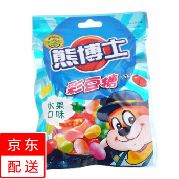徐福记熊博士彩豆糖橡皮糖口嚼糖嘟笛糖 可选 60g*10包QQ软糖 (彩豆糖水果味)