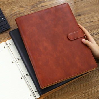 法拉蒙（faramon）A4大本子活页本可拆卸替换内芯商务笔记本子办公会议记事本 A4-棕色