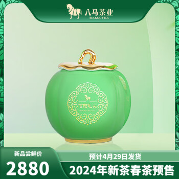 八马茶业 2024新茶春茶预售 珍品 河南信阳毛尖 绿茶 茶叶 陶瓷罐装100g