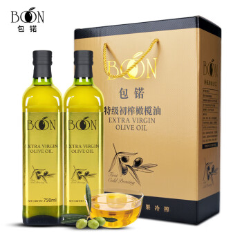 包锘橄榄油礼盒750ml*2西班牙进口特级初榨橄榄油食用油 橄榄油礼盒2瓶*750mL