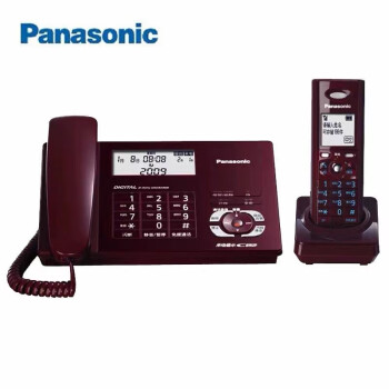 松下（Panasonic）答录型全新2.4G数字全中文松下无绳子母机kx-TG80CN电话机 红色