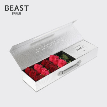 野兽派12支玫瑰花盒鲜花速递生日礼物送女友 爱的二重奏（送达时间请联系客服）