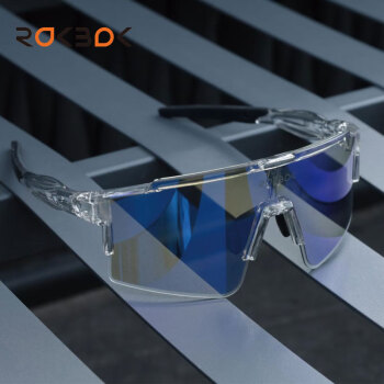 ROKBOK荷蘭 騎行眼鏡變色偏光帶近視護目鏡男女款運動戶外防風沙自行車眼鏡太陽鏡 藍色