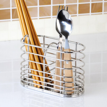 维度空间（SDR）沥水筷子筒挂式 304不锈钢厨房筷子勺子收纳架 立式椭圆筷子架（挂式）