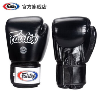 Fairtex拳击手套泰国菲尔泰斯BGV1纯色经典拳套初学者男女菲泰搏击成人儿童打沙袋训练泰拳 黑色 8OZ