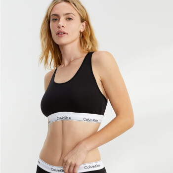 Calvin Klein卡文克莱 摩登引力带系列女士新款背心式运动内衣无钢圈文胸工字背 QF7058 黑色 XS