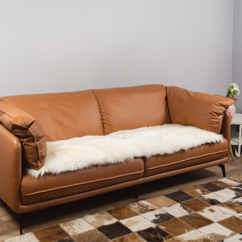 AUSKIN羊毛双人三人四人组合沙发垫轻奢欧式皮毛一体加厚纯色沙发坐垫 象牙白 简奢级-方形-单人位 60×60cm