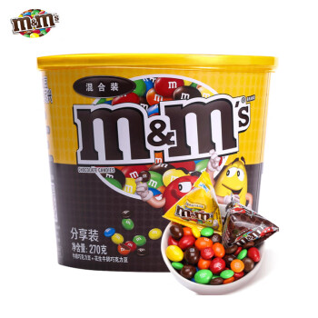 M&M’s mms牛奶巧克力豆碗装儿童零食糖果MM豆朱古力 混合味270g