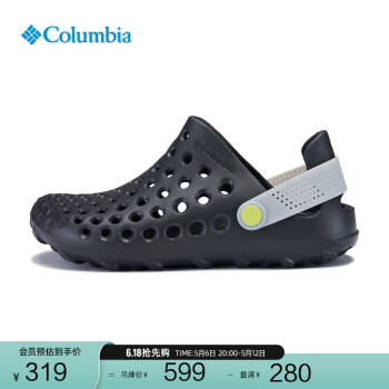 哥伦比亚（Columbia）户外24春夏新品男子洞洞鞋沙滩外穿凉鞋BM8616 011黑色 43 (28cm)